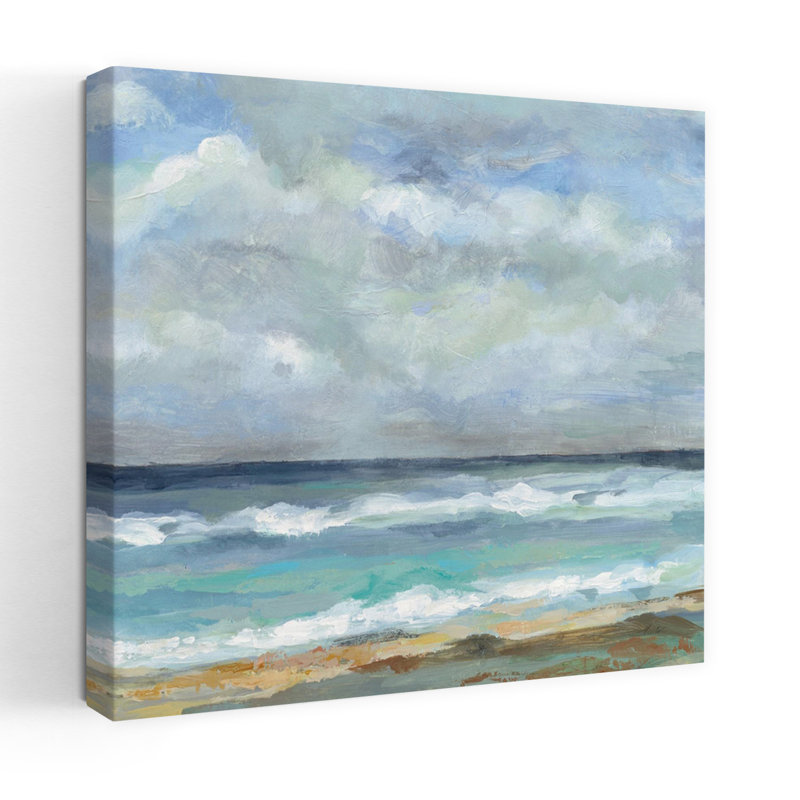 «Coastal Seashore Crop» avec art bleu, H 18 po x l 18 po