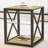 Set Of 2 Modern End Table Nightstand For Bedroom & Living Room, Tempered Glass & Natural Wood MDF Top , Industrial Style Side Table-544744674