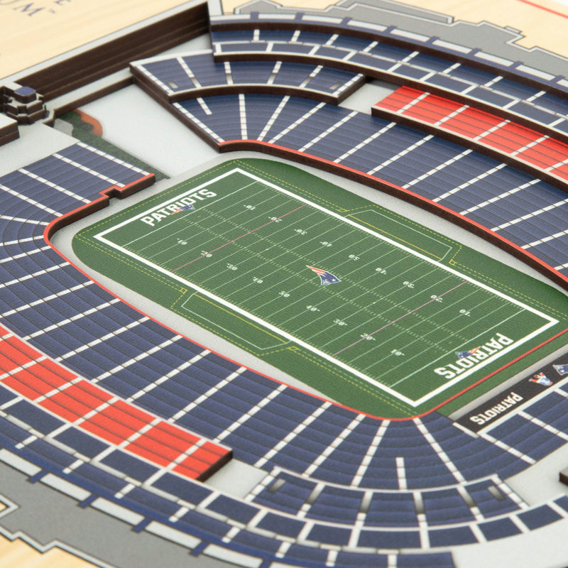Art mural NFL 5 couches Stadiumview, New England Patriots, Bleu sarcelle