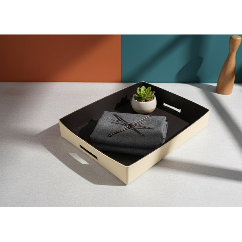 Ceryis Napa Leather  Brown Tray