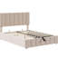 Lit de rangement double rembourré classique beige contemporain