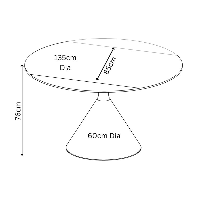 Avaeyah Round 135cm Extendable Dining Table, Wood Look