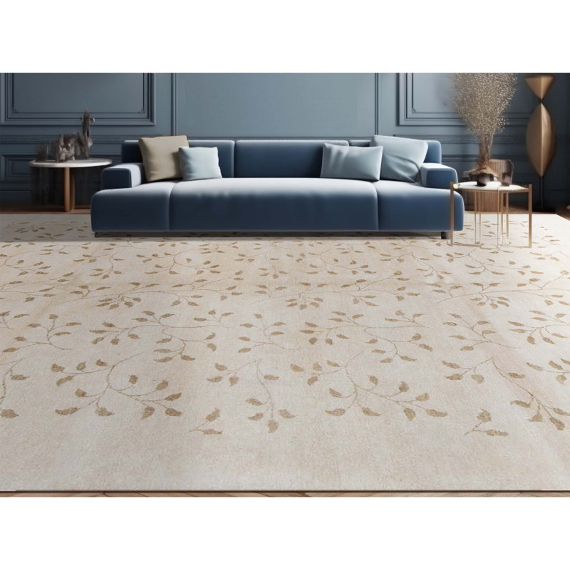 Hand-Knotted High-Quality Beige Area Rug