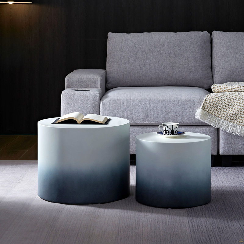 Panneau de fibres à densité moyenne avec placage en frêne / chêne / noyer / table basse / table de bout / table gigogne de 2 pour le salon, le bureau et la chambre à coucher