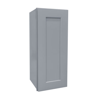 Dark Gray Solid Wood Single Door Wall Cabinet 1 Door and 3 Shelves for Kitchen Storage, Bathroom Storage, Laundry,Adjustable Shelves Ready to Assemble(12"W×12"D×42"H)