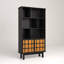Bibliothèque avec armoire, bibliothèque avec portes et miel