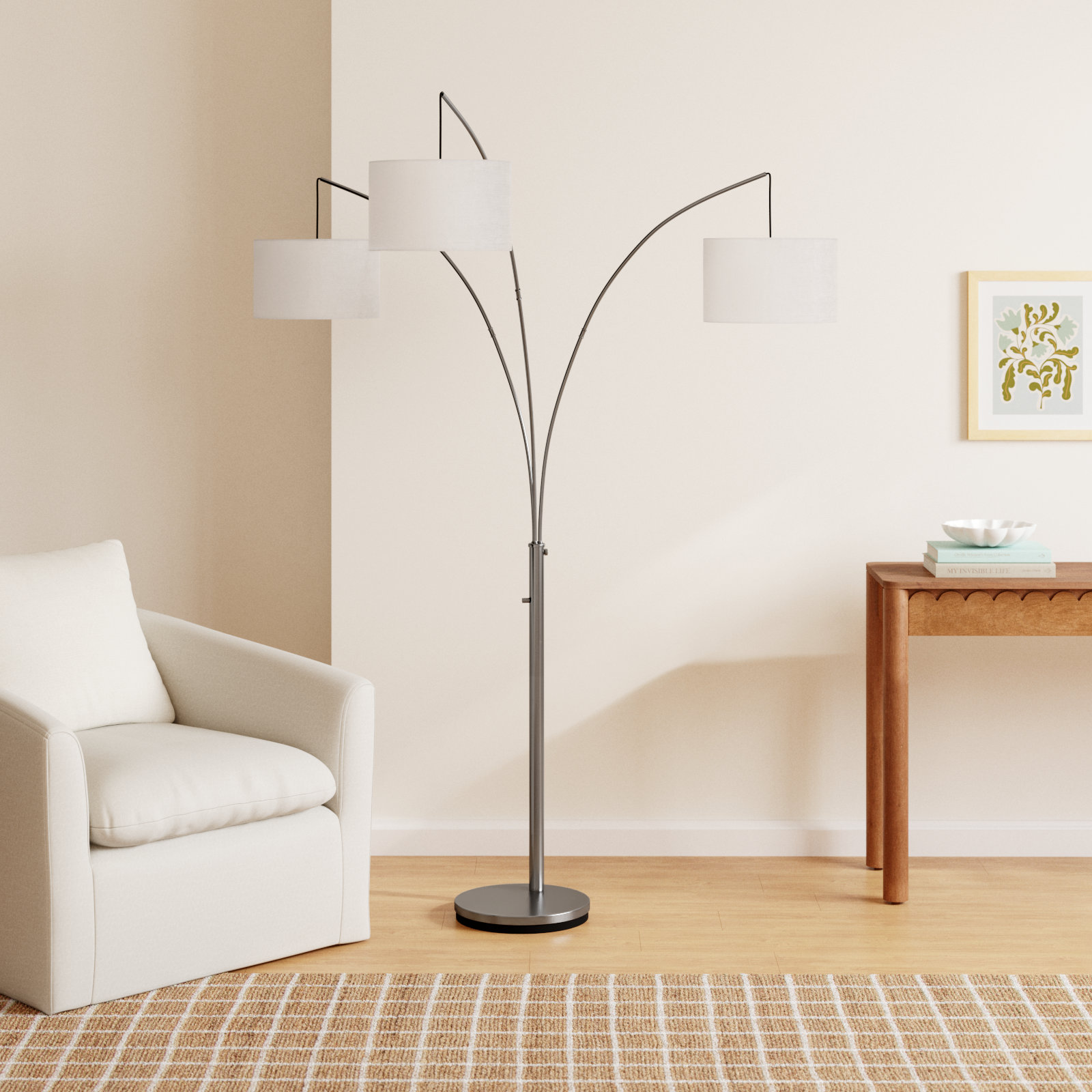 Willowdale 74'' Floor Lamp, Brushed Steel