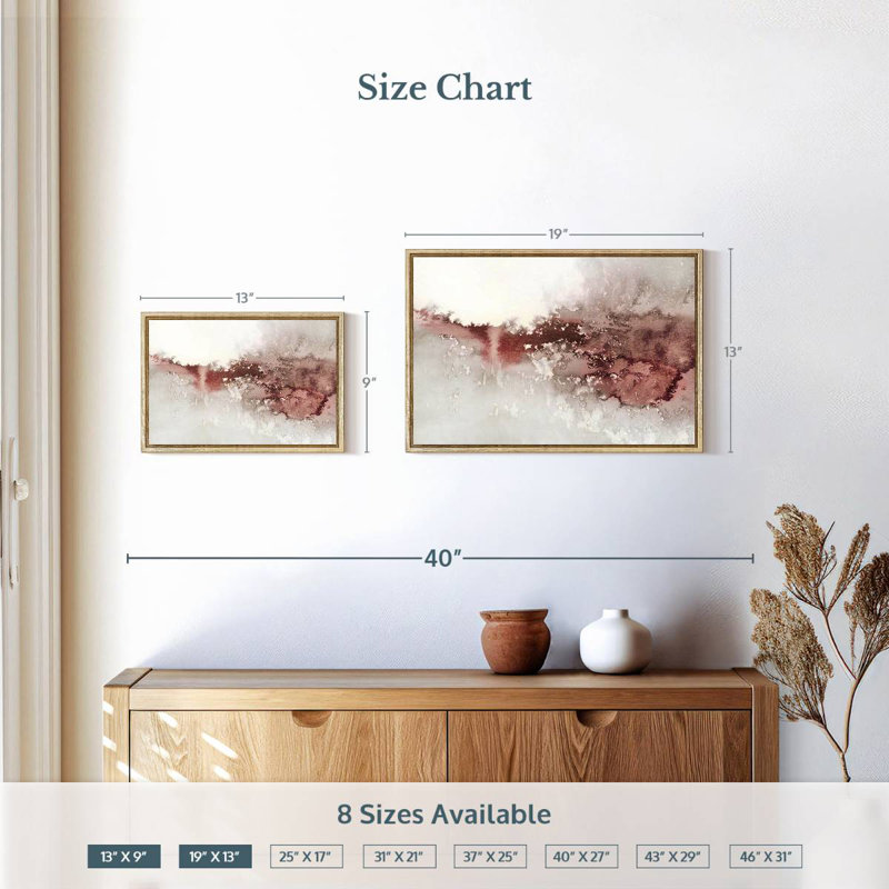 Soft Waves I, 19" X 13", Floating Frame Natural Wood