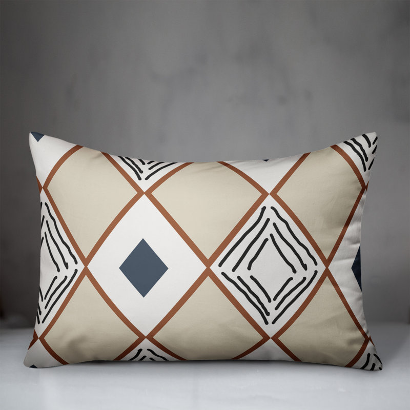 Diamond Triangle Rectangular Pillow Cover & Insert