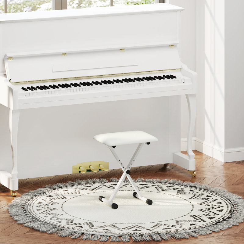 Adjustable Piano Bench, X-Style Folding Piano Stool