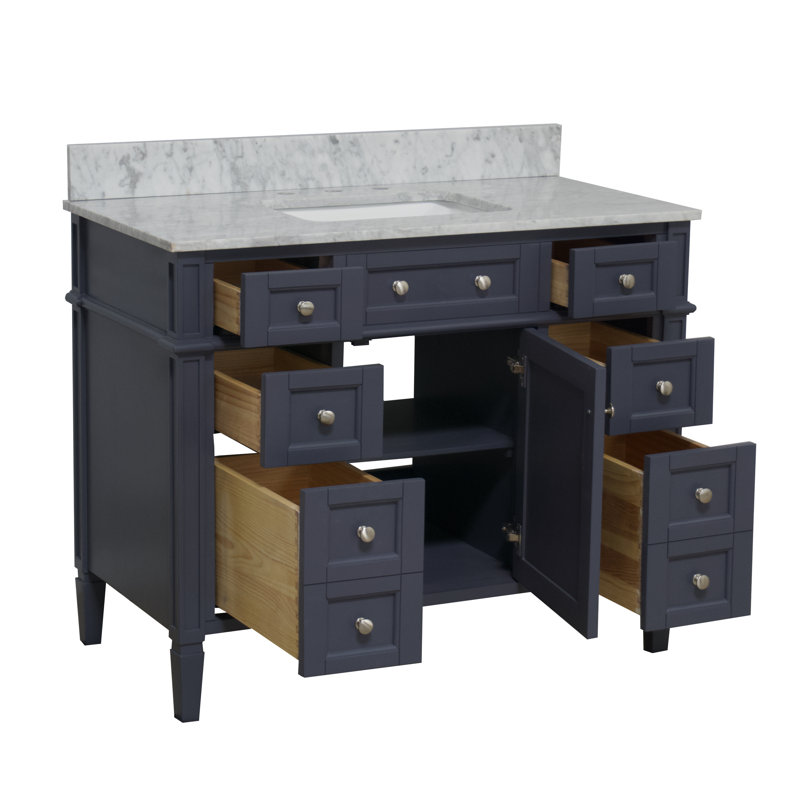 Ensemble de meuble-lavabo simple 42 po Lakeland, Gris anthracite