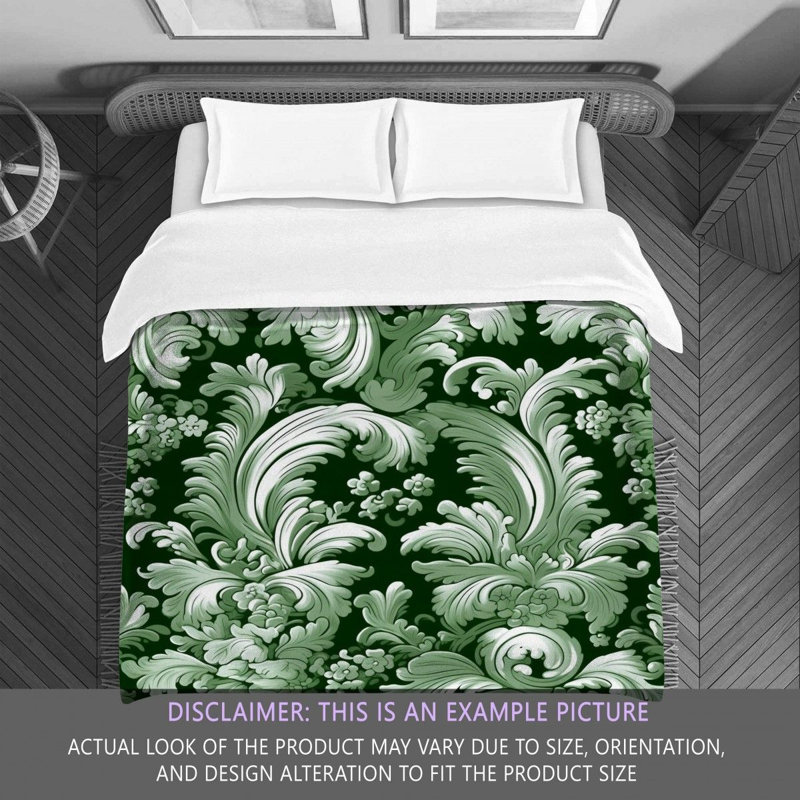 Polyester Comforter, Green/White Floral, King Comforter