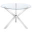 Table de salle à manger sculpturale ronde avec plateau en verre trempé