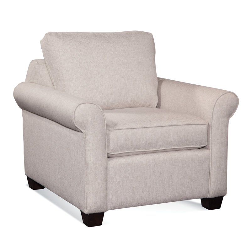 Park Lane Armchair, Frost White Finish, Taupe Plaid; 0126-73