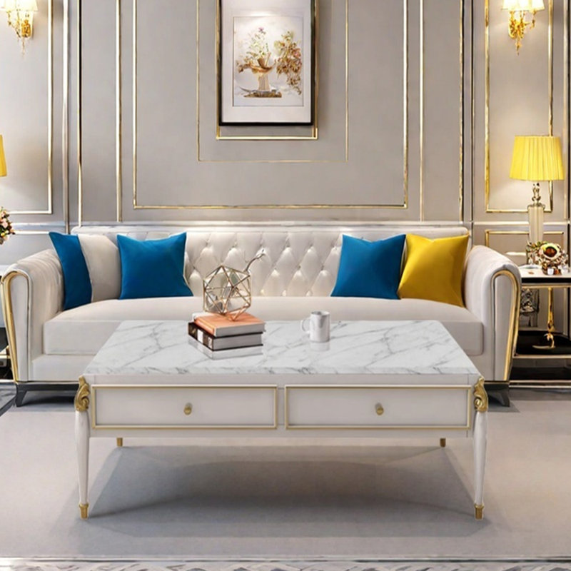 Light luxury high-end design sense coffee table, 20.86" H x 51.18" L x 30.7" W