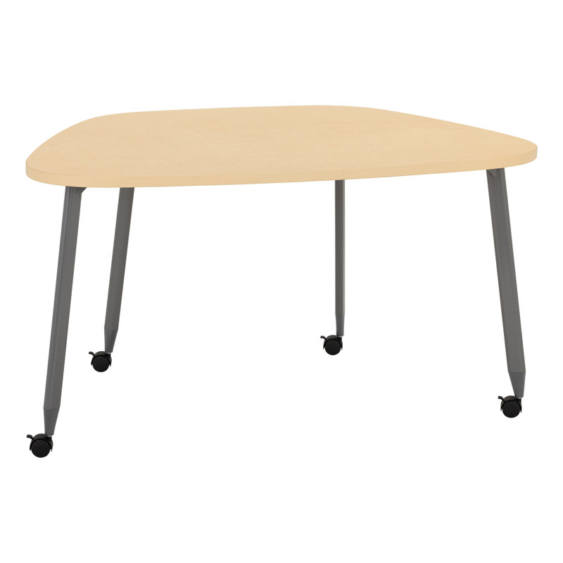 Table mobile trapézoïdale arrondie - travail d'équipe interactif et polyvalent, Tanné