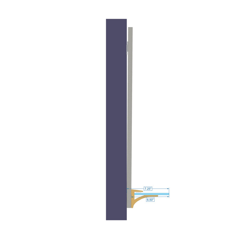 Kridia Flat Wall Mirror, Brown/Brushed Nickel, Horizontal, 21.5" H x 25.5" W