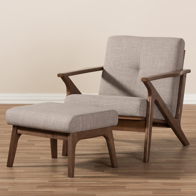 Upholstered Accent Chair with Footstool