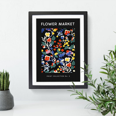 Flower Market Exhibition Black No.2 1 Piece Single Picture Frame Wall Art