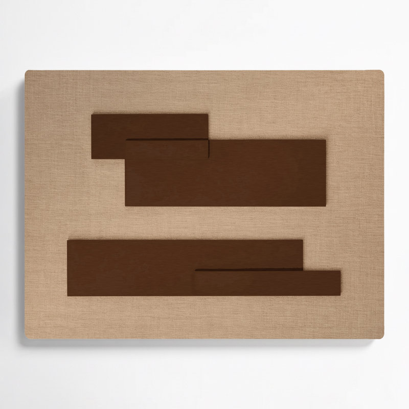 Minimalisme 61, art mural en métal brun, H 12 po x l 18 po