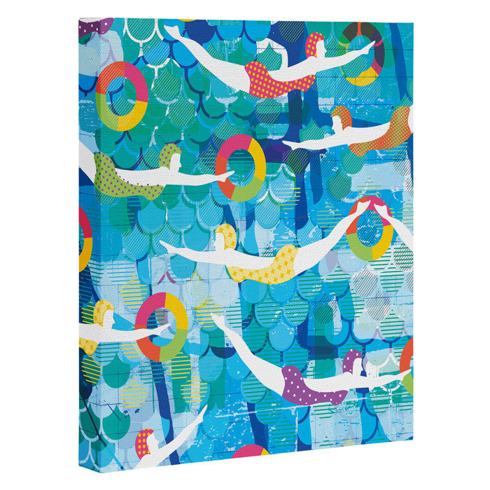 « nage gala », impression sur toile tendue, H 10 po x l 8 po x P 1,5 po