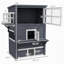 Abri pour chat 3 étages, maison d'extérieur pour chat avec plancher surélevé, toit en asphalte, portes de secours et plateformes de saut