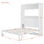Grand lit escamotable mural avec tablettes, blanc-129884066