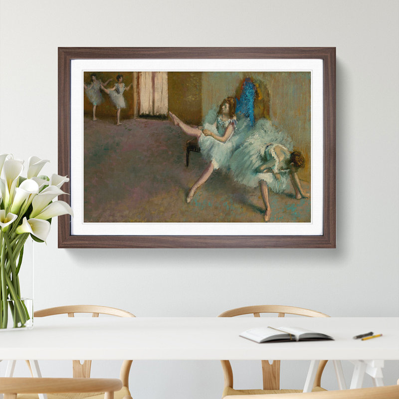 Before the Ballet by Edgar Degas - Picture Frame Painting, Walnut Framed, 48cm H x 65cm W x 2cm D