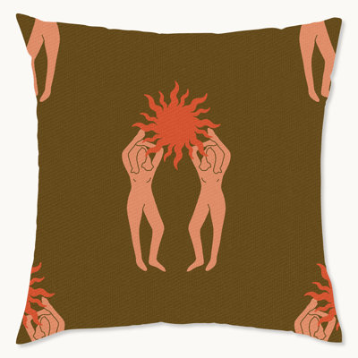 Coussin décoratif intérieur / extérieur en polyester Retro Sun Tiles