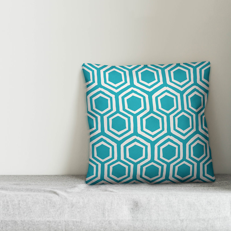  Coussin extérieur Hexagons, Bleu