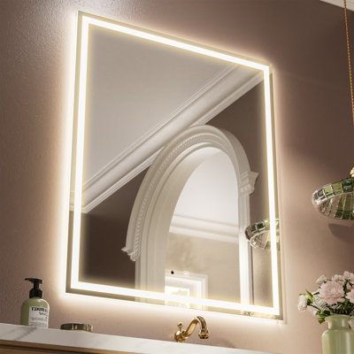 Baruyr Hand Wave Induction Sensor Illuminated Dimmable LED Anti Fog Vanity Mirror with Bluetooth