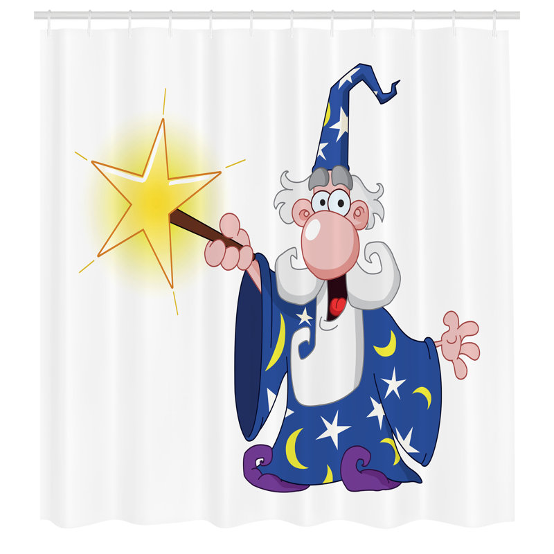 Dakota Fields Wizard Shower Curtain Crazy Mage Spell Multicolor, 70"H x 69"W