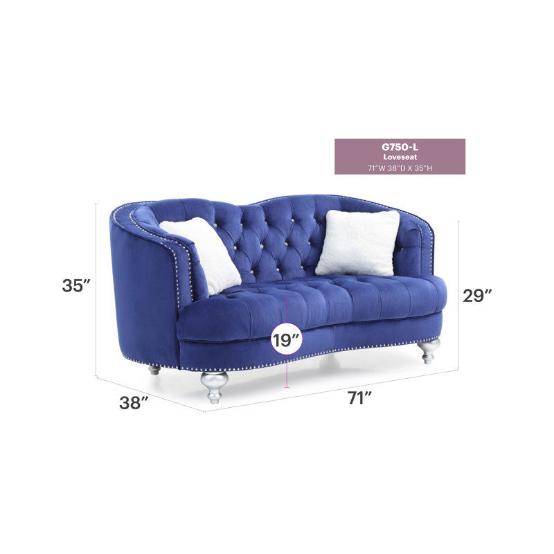 Causeuse charme Blue, Bleu
