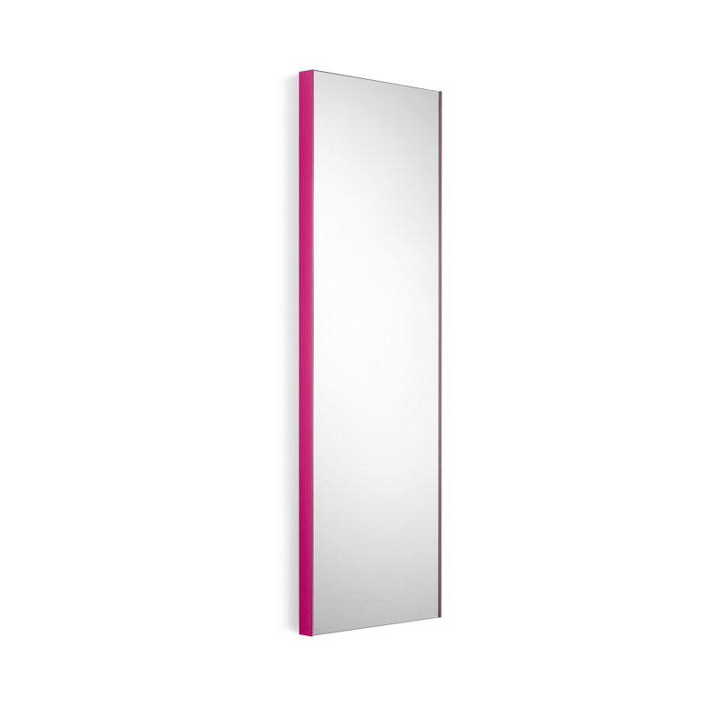 Speci Flat Metal Wall Mirror, Fuchsia, 37.8" H x 15.8" W