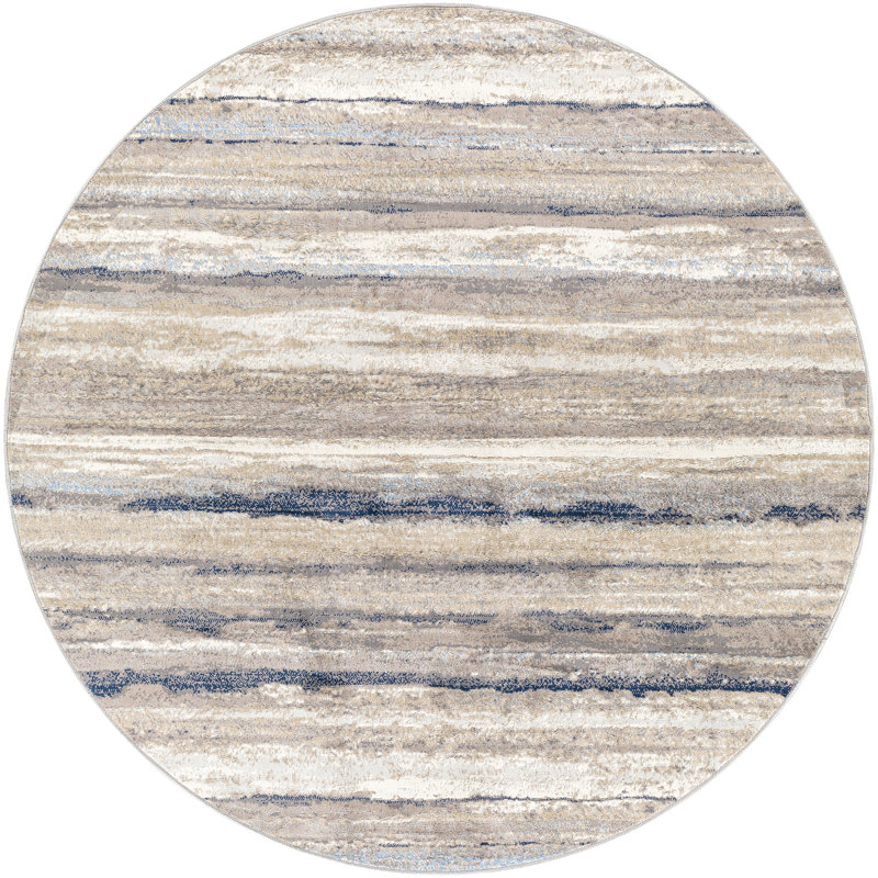 Striped Area Rug, Round 200cm