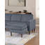 Ensemble de canapé d'angle en U 3 pièces en velours côtelé gris foncé, 3 pièces