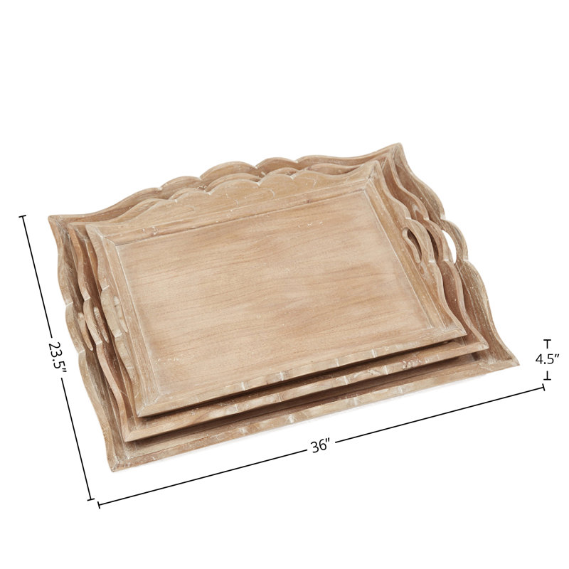 Ensemble de plateaux de service 3 pièces Kadence, Poussière de rodéo