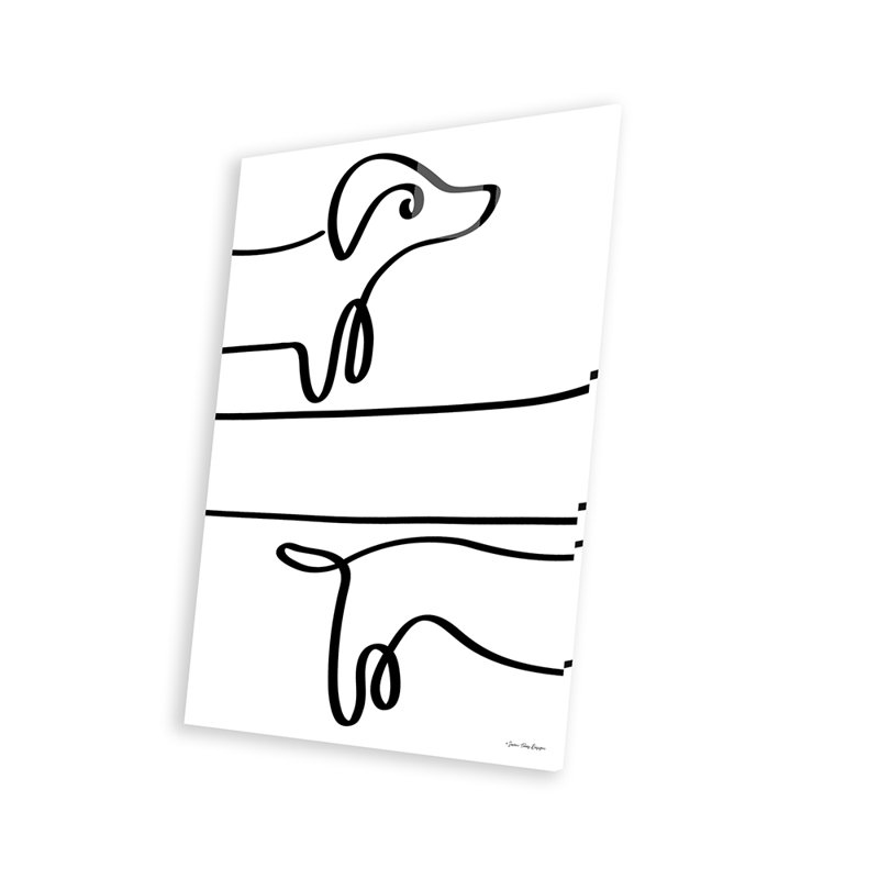 One Line Dachshund - impression non encadrée, H 24 po x l 16 po x P 0,25 po