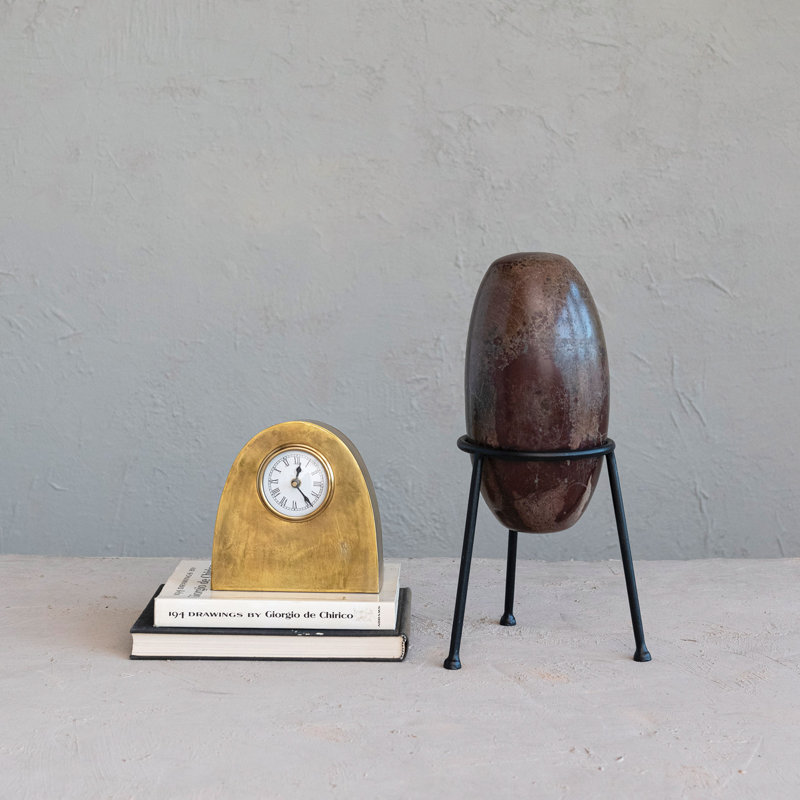 Roman Numeral Iron Mechanical Tabletop Clock