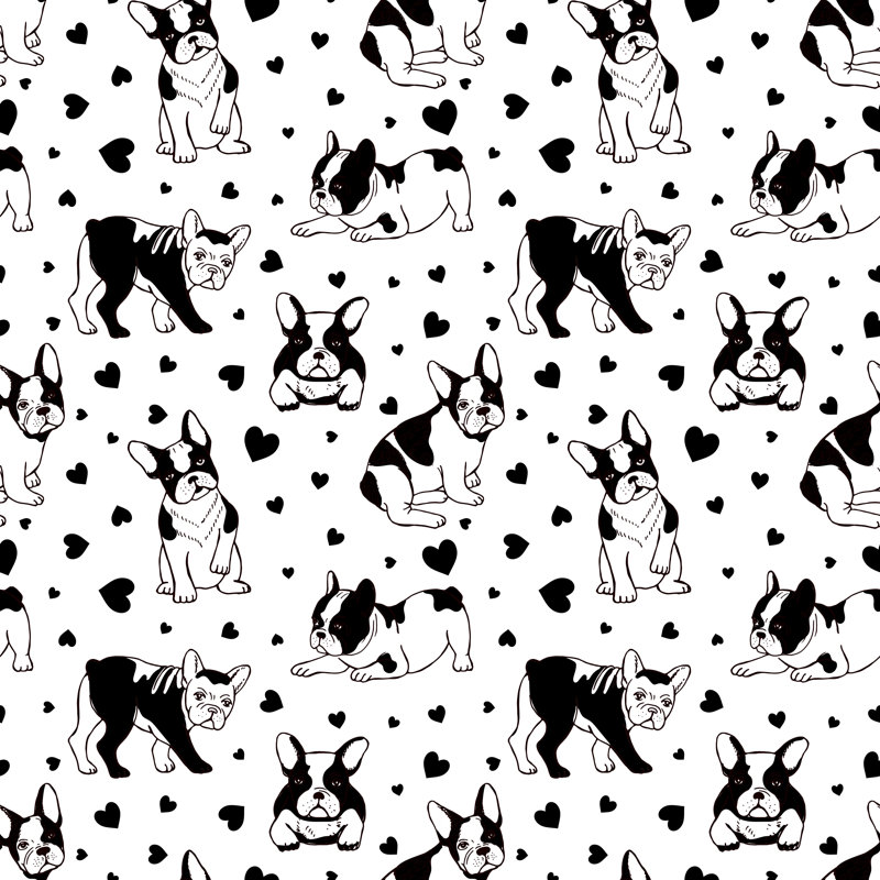 Bouledogue français Desai sans soudure, H 12 po x l 12 po