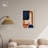 Blue With Cream Canvas Midcentury Abstract Wall Art by Art Remedy-104321237-111664690
