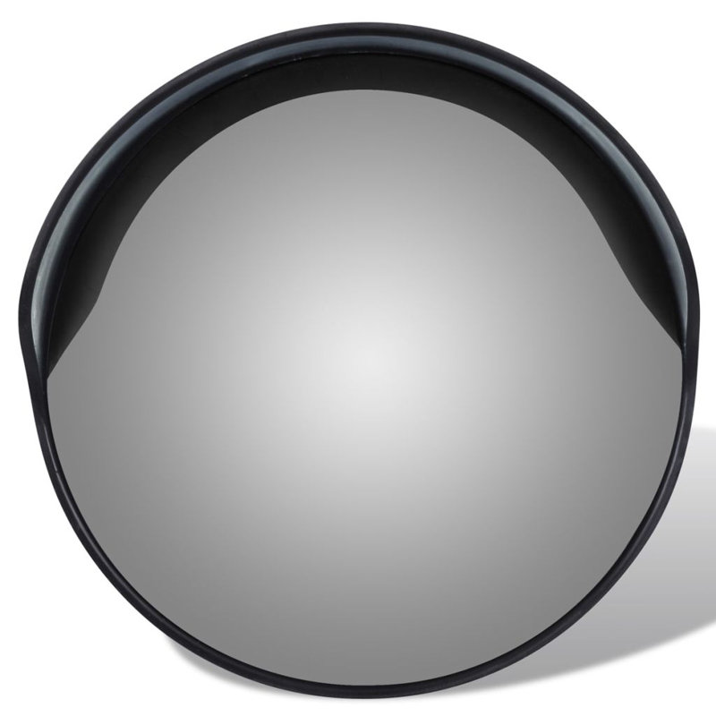 Convex Wall Mirror, Ø 11.75", Black