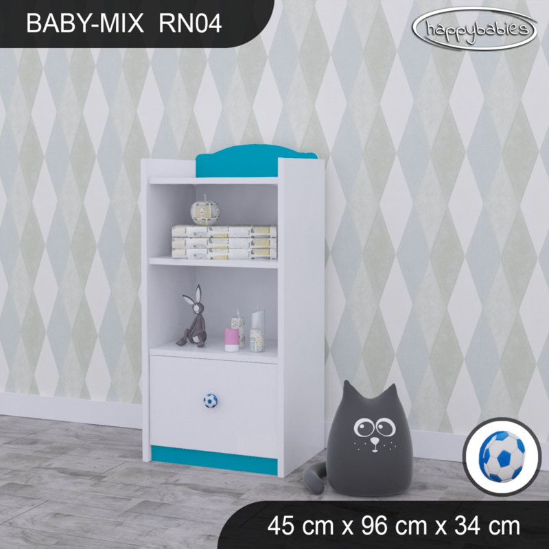 96cm H Kids Cube, White/Blue/Blue, 96cm H x 45cm W x 34cm D