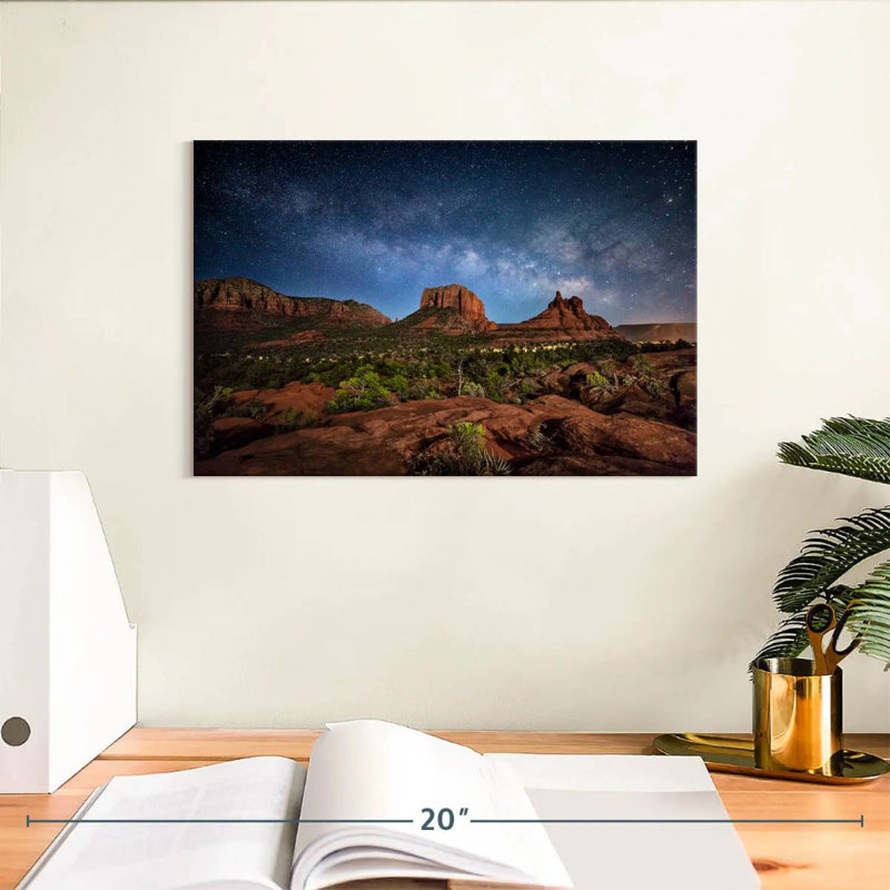 Oberle Voie laiteuse et clair de lune sur les roches rouges de Sedona, H 8 po x l 12 po