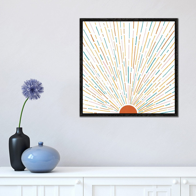 Sunshine All Around - Print on Canvas, Black Floater Framed, 45.72cm H x 45.72cm W x 3.81cm D