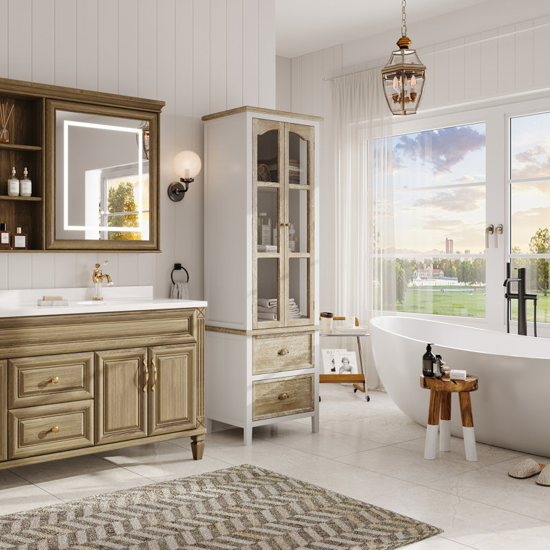 Bathroom Storage With 2 Doors And Drawer