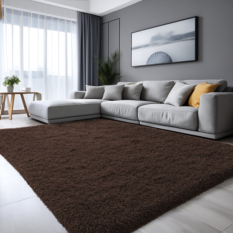 Rectangle Shag, Brown, Rectangle 50 x 80 cm