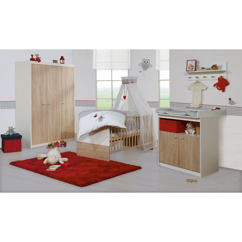 Gabriella Cot Bed 3-Piece Nursery Furniture Set, Standard (H 98cm x W 88cm x D 75cm)