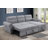 Hugo 97"W Light Gray Chenille Reversible Sleeper Sectional Sofa Chaise With USB Chargers, Phone/Magazine Pockets-1995106434