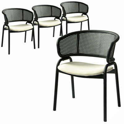Chaise de salle à manger à dossier en rotin Ervilla